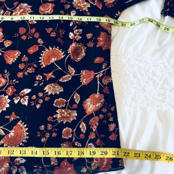 NWT Chico’s Jacobean Floral Ruffle Mock Neck Top - Picture 12 of 16